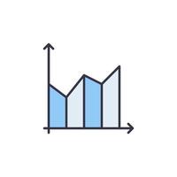 icono o símbolo creativo de concepto de vector de gráfico de crecimiento azul