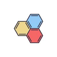 icono de concepto de biotecnología de vector de molécula hexagonal