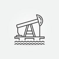 plataforma petrolera o icono de concepto de vector de plataforma en estilo de línea delgada