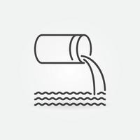 Sewage Pollution linear vector Waste Water concept icon