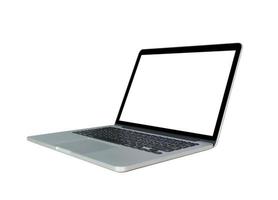 Ordenador portátil con pantalla en blanco aislado sobre fondo blanco. foto