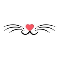 Vector flat cat nose