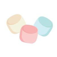 Tasty marshmallows isolated on white background vector