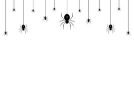 Vector realistic isolated seamless pattern with hanging spiders