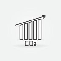 CO2 Carbon Dioxide Bar Chart concept icon vector