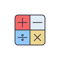 operaciones matemáticas o concepto de vector de calculadora icono creativo