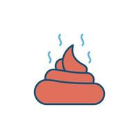 Manure or Poo vector concept colored icon