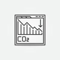 Webpage with CO2 Carbon Dioxide Chart vector line icon