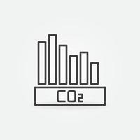 CO2 Carbon Dioxide Bar Chart outline vector minimal icon