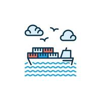 Cargo Ship with Containers vector modern icon