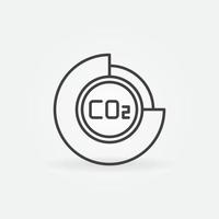 Carbon Dioxide CO2 Sunburst Chart linear vector icon