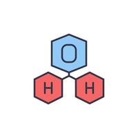 concepto de vector de molécula de agua h2o icono colorido