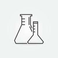 matraces erlenmeyer de laboratorio icono de concepto de línea delgada vectorial vector