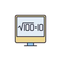 PC with Square Root of 100 vector concept modern icon