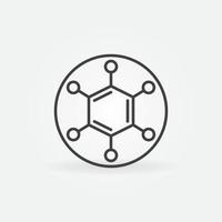 Circle with Hexagon Molecule vector concept outline icon