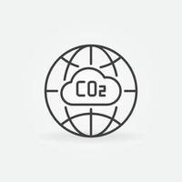 Carbon Dioxide CO2 Earth Globe vector concept line icon