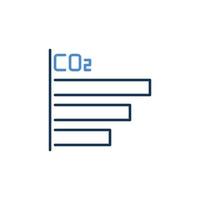 concepto de vector de gráfico de barras de dióxido de carbono co2 icono moderno