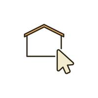 House with Mouse Cursor vector concept colored icon