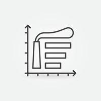 Graph with CO2 Factory Pipe Bar Chart outline icon vector