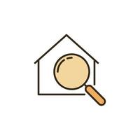 House with Magnifying Glass vector Search colored icon