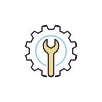 Gear with Wrench vector concept icon or symbol
