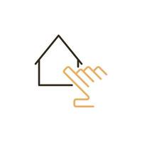 House and Hand vector Real Estate Search colored icon