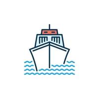 Ship in Ocean vector concept creative icon