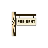 For Rent vector Real Estate concept colored icon