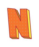 Vector illustration of Letter n