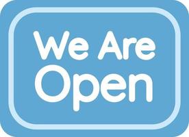 Blue We are Open Illustration vector