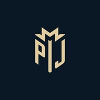 PJ initial for law firm logo, lawyer logo, attorney logo design ideas vector