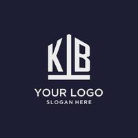 diseño de logotipo de monograma inicial kb con estilo de forma de pentágono vector