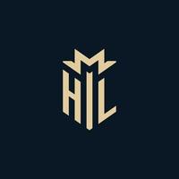 HL initial for law firm logo, lawyer logo, attorney logo design ideas vector