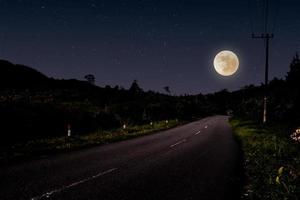 Empty road night landscape photo