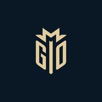 GO initial for law firm logo, lawyer logo, attorney logo design ideas vector