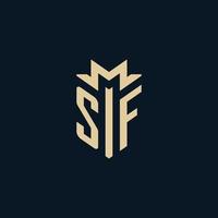 SF initial for law firm logo, lawyer logo, attorney logo design ideas vector