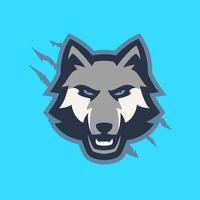 diseño de logotipo de caricatura fox head e-sport, estilo de diseño plano vector