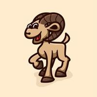 Goat sheep cartoon mascot, flat design style vector