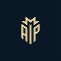 ap inicial para logotipo de bufete de abogados, logotipo de abogado, ideas de diseño de logotipo de abogado vector