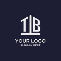 TB initial monogram logo design with pentagon shape style vector