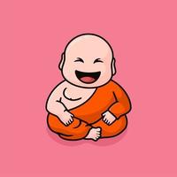 Laughing buddha Mascot Logo vector