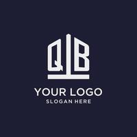 QB initial monogram logo design with pentagon shape style vector