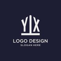 diseño de logotipo de monograma inicial yx con estilo de forma de pentágono vector