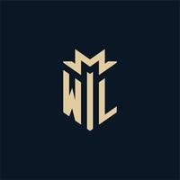 WL initial for law firm logo, lawyer logo, attorney logo design ideas vector