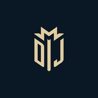 DJ initial for law firm logo, lawyer logo, attorney logo design ideas vector