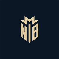 NB initial for law firm logo, lawyer logo, attorney logo design ideas vector