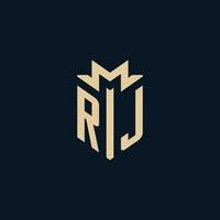 rj inicial para logotipo de bufete de abogados, logotipo de abogado, ideas de diseño de logotipo de abogado vector