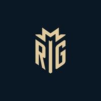 RG initial for law firm logo, lawyer logo, attorney logo design ideas vector