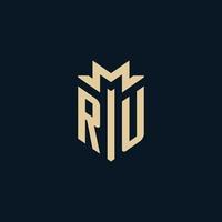 RU initial for law firm logo, lawyer logo, attorney logo design ideas vector