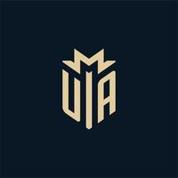 ua inicial para logotipo de bufete de abogados, logotipo de abogado, ideas de diseño de logotipo de abogado vector